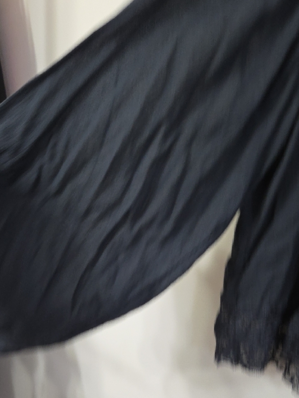 Anthropologie Black Lace Yoke Peasant Blouse - Picture 4 of 9